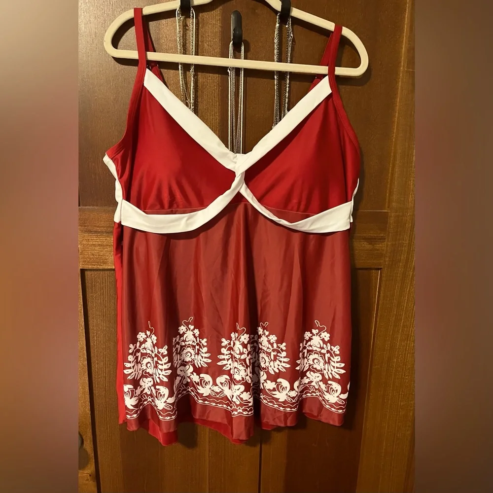 Size Floral Cami Tankini Top - Picture 2 of 8